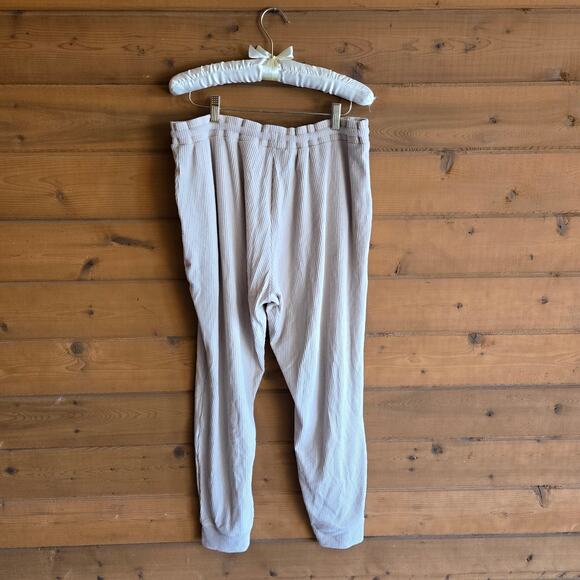 Tommy John Brushed Ribbed Jogger Pant Doeskin XL NWT Tie Waist Lounge PJ Travel - Picture 3 of 5